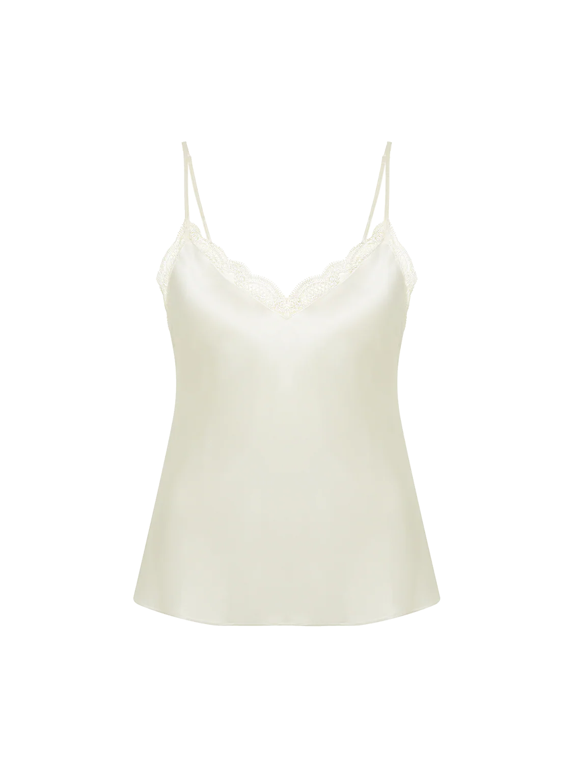 LOVE ME Lace Trim Silk Camisole