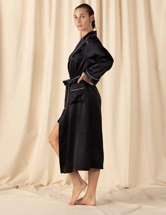 NK IMODE Mischa Classic Smoking Silk Robe