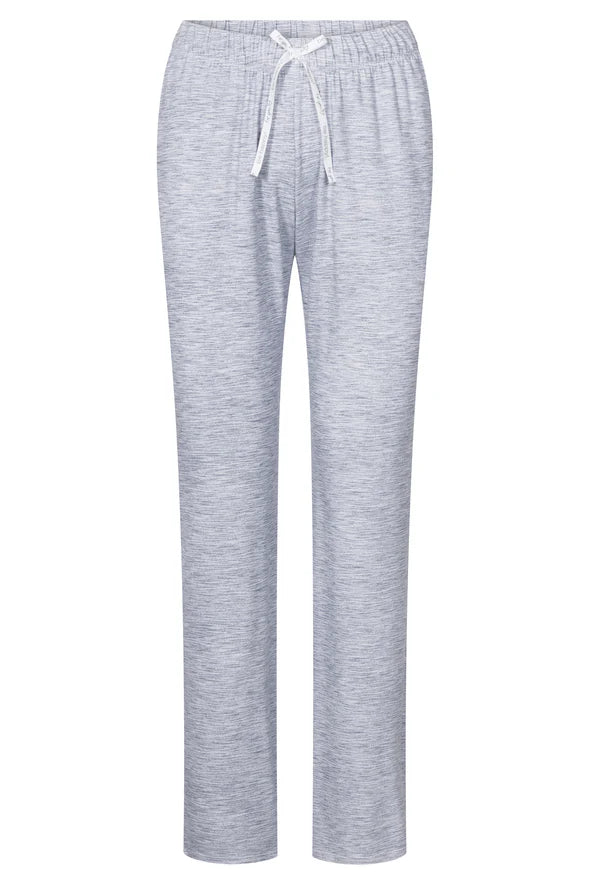 Be Happy Blue Melange Look Cotton Pants front look