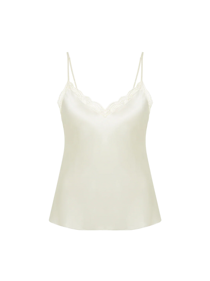 LOVE ME Lace Trim Silk Camisole