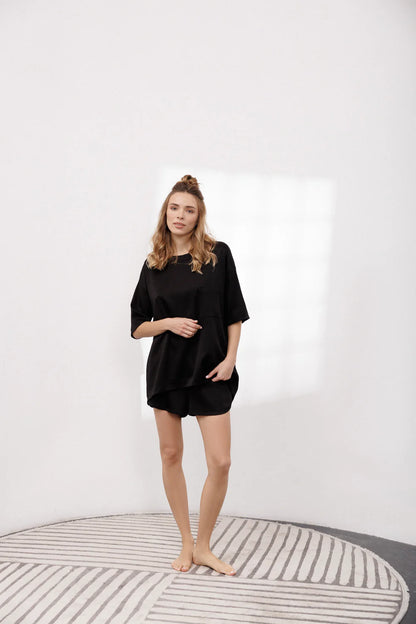 Bubble Silk Tee and Shorts Set