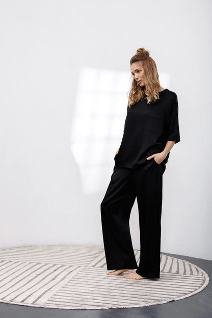 Bubble Silk Relaxed Pants