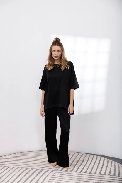 Bubble Silk Relaxed Pants