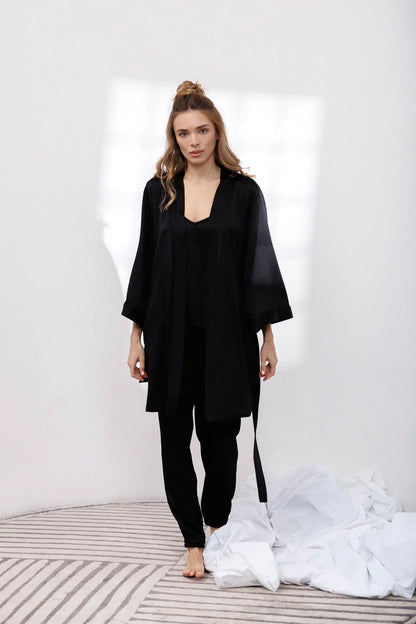 Bubble Silk Short Robe