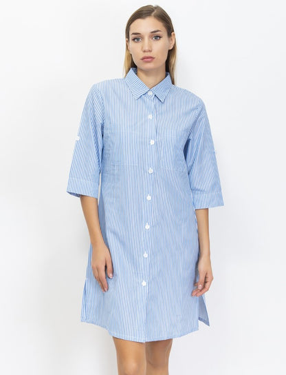 Striped Woven Cotton Nightshirt