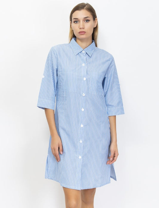 Striped Woven Cotton Nightshirt