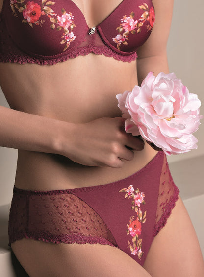 Plumetis lace brief panties from the Lovely Rose line by Leilieve from Italy at Di Moda Lingerie Toronto.