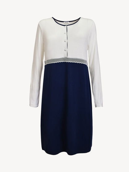 Long Sleeve Two-Colour Nightgown by SIeLEI from Italy